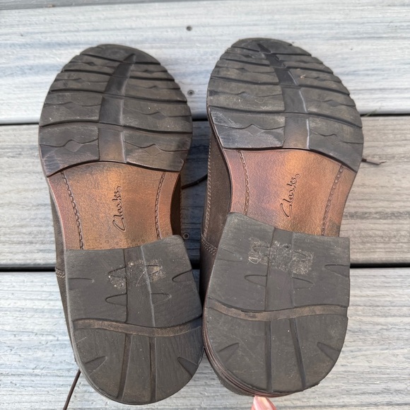 Clarks Denton Dane Dark Brown Leather Wingtip Oxfords Size 10M - Picture 9 of 15